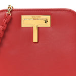 Calfskin Cosmo T Lock Chain Bag Red
