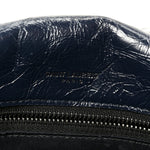 Crinkled Calfskin Matelasse Monogram Medium Niki Chain Satchel Deep Marine