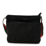 Monogram Web Medium Flat Messenger Bag Black