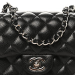 Caviar Quilted Mini Square Flap Black