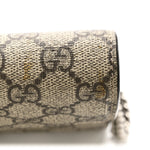 GG Supreme Monogram Mini Dionysus Chain Wallet Beige Taupe