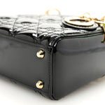Patent Cannage Mini Lady Dior Black