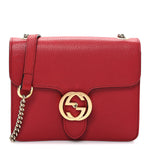 Dollar Calfskin Small Interlocking G Shoulder Bag Red