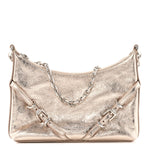 Metallic Calfskin Mini Voyou Bag Dusty Gold