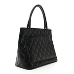 Caviar Quilted Medallion Tote Black