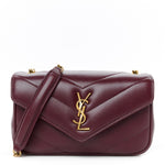 Lambskin Chevron Quilted Mini Loulou Rouge Cabernet