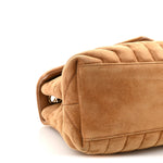 Suede Y Quilted Monogram Medium Loulou Chain Satchel Cinnamon