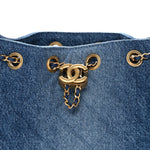 Washed Denim Quilted Mini Chanel 25 Handbag Blue