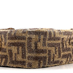 Vitello King Beaded Zucca Baguette Mogano Panna Ebano