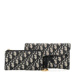 Oblique Saddle Chain Long Wallet Blue