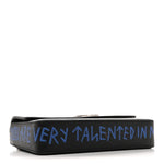 Grained Calfskin Graffiti BB Chain Wallet Black Bleu Violet