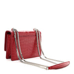 Calfskin Crocodile Embossed Monogram Sunset Chain Wallet Rouge Eros