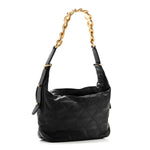 Calfskin Quilted Daily Hobo Black