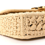 Raffia Effect Claude Chain Shoulder Bag Natural