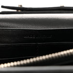 Calfskin Crocodile Embossed Cassandre Wallet On Chain WOC Black