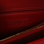 Caviar Quilted Lizard Embossed Small Coco Handle Flap Red