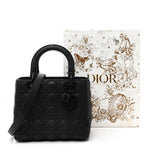 Ultra Matte Calfskin Cannage Medium Lady Dior Black