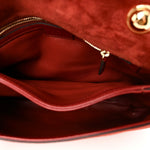 Suede Talco Roxy Calfskin Web Medium Blondie Shoulder Flap Bag Blondie Red