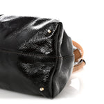 Patent Lambskin Medium Paddington Satchel Dark Brown