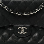 Caviar Quilted Jumbo Double Flap Black