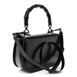 Boarded Dyana Lux Calfskin Web Monochrome Medium Bamboo 1947 Top Handle Bag Black