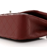 Lambskin Quilted Medium Double Flap Burgundy