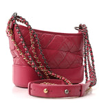 Aged Calfskin Quilted Small Gabrielle Hobo Fuchsia
