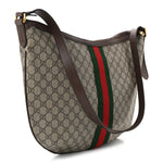 GG Supreme Monogram Web Ophidia Half Moon Hobo Brown
