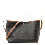 Triomphe Canvas Calfskin Shopper Tote Tan