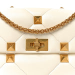 Nappa Large Roman Stud Shoulder Bag Ivory