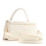 Calfskin Crocodile Embossed Le Chiquito Long White