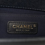 Caviar Quilted Medium Boy Flap Navy