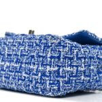 Tweed Quilted Mini Rectangular Flap Blue White