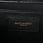 Grain De Poudre Textured Mixed Matelasse Triquilt Medium Monogram Satchel Black