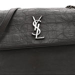 Calfskin Crocodile Embossed Medium West Hollywood Monogram Fold-Over Earth