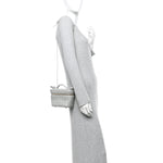 Nappa Intrecciato Small Vanity Case On Strap Agate Grey