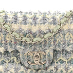 Tweed Quilted Mini Rectangular Flap Light Green Silver White