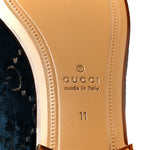 Velvet GG Monogram Horsebit Mens Jordaan Loafers  11 Blue Beige