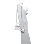 Caviar Quilted Top Handle Slim Vanity With Chain Light Purple