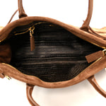 Suede Triangle Medium Bonnie Shoulder Bag Cacao