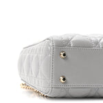 Lambskin Cannage Mini Lady Dior Gray Opaline