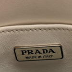 Spazzolato Triangle Small Double Handle Crossbody Tote White