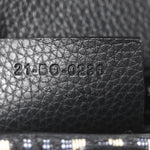 Grained Calfskin Oblique Saddle Vertical Messenger Pouch Beige Black