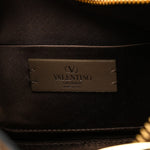 Satin Crystal Mini Vlogo Moon Bag Brown
