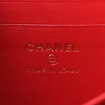 Caviar Quilted Filigree Vanity Clutch With Chain Red