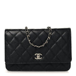 Caviar Quilted CC Turnlock Wallet On Chain WOC Black