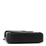 Sheepskin Matelasse Chevron Monogram Medium College Bag Black