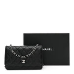 Caviar Quilted Wallet on Chain WOC Black