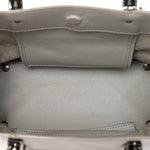 Calfskin Papier Mini A4 Zip Around Tote Grey Black