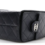 Metallic Caviar Quilted Mini Chanel 25 Handbag Dark Blue